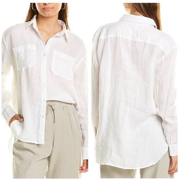 JAMES PERSE Casual Linen White Shirt SIZE 4 NWT - Picture 5 of 13